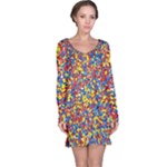 Colorful Lego Texture Lego Bricks Long Sleeve Nightdress