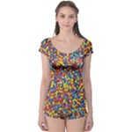 Colorful Lego Texture Lego Bricks Boyleg Leotard 