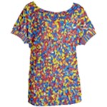 Colorful Lego Texture Lego Bricks Women s Oversized T-Shirt