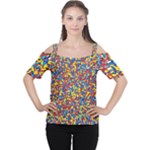 Colorful Lego Texture Lego Bricks Cutout Shoulder T-Shirt