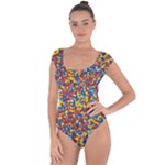 Colorful Lego Texture Lego Bricks Short Sleeve Leotard 