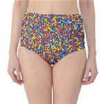 Colorful Lego Texture Lego Bricks Classic High-Waist Bikini Bottoms