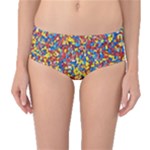 Colorful Lego Texture Lego Bricks Mid-Waist Bikini Bottoms