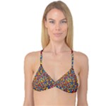 Colorful Lego Texture Lego Bricks Reversible Tri Bikini Top