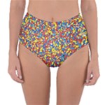 Colorful Lego Texture Lego Bricks Reversible High-Waist Bikini Bottoms