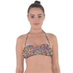 Colorful Lego Texture Lego Bricks Tie Back Bikini Top