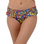 Colorful Lego Texture Lego Bricks Frill Bikini Bottoms