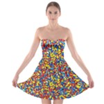 Colorful Lego Texture Lego Bricks Strapless Bra Top Dress