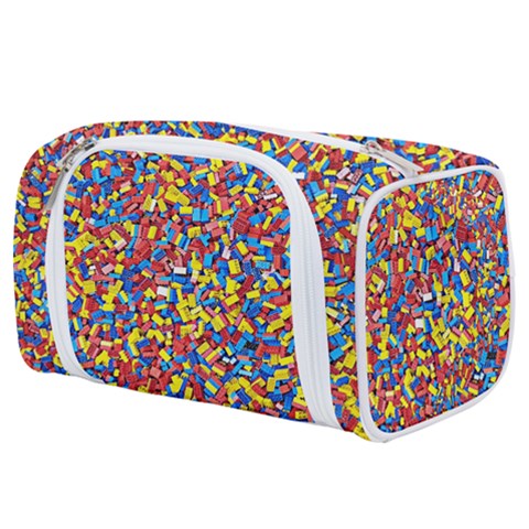 Colorful Lego Texture Lego Bricks Toiletries Pouch from ArtsNow.com