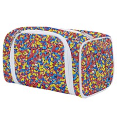 Colorful Lego Texture Lego Bricks Toiletries Pouch from ArtsNow.com