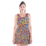 Colorful Lego Texture Lego Bricks Scoop Neck Skater Dress