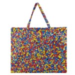 Colorful Lego Texture Lego Bricks Zipper Large Tote Bag