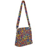 Colorful Lego Texture Lego Bricks Zipper Messenger Bag