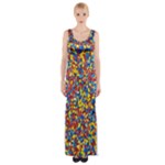 Colorful Lego Texture Lego Bricks Thigh Split Maxi Dress