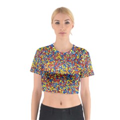 Colorful Lego Texture Lego Bricks Cotton Crop Top from ArtsNow.com