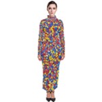 Colorful Lego Texture Lego Bricks Turtleneck Maxi Dress