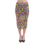 Colorful Lego Texture Lego Bricks Midi Pencil Skirt