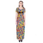 Colorful Lego Texture Lego Bricks Short Sleeve Maxi Dress