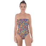 Colorful Lego Texture Lego Bricks Tie Back One Piece Swimsuit