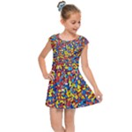 Colorful Lego Texture Lego Bricks Kids  Cap Sleeve Dress