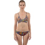 Colorful Lego Texture Lego Bricks Wrap Around Bikini Set