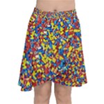 Colorful Lego Texture Lego Bricks Chiffon Wrap Front Skirt