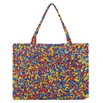 Colorful Lego Texture Lego Bricks Zipper Medium Tote Bag