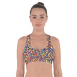 Colorful Lego Texture Lego Bricks Cross Back Sports Bra