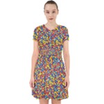 Colorful Lego Texture Lego Bricks Adorable in Chiffon Dress