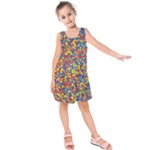 Colorful Lego Texture Lego Bricks Kids  Sleeveless Dress