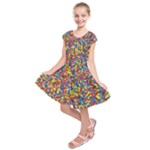 Colorful Lego Texture Lego Bricks Kids  Short Sleeve Dress