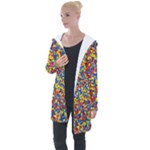 Colorful Lego Texture Lego Bricks Longline Hooded Cardigan