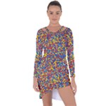 Colorful Lego Texture Lego Bricks Asymmetric Cut-Out Shift Dress