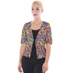 Colorful Lego Texture Lego Bricks Cropped Button Cardigan