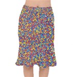 Colorful Lego Texture Lego Bricks Short Mermaid Skirt