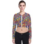 Colorful Lego Texture Lego Bricks Long Sleeve Zip Up Bomber Jacket