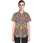 Colorful Lego Texture Lego Bricks Women s Short Sleeve Shirt