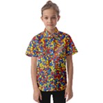 Colorful Lego Texture Lego Bricks Kids  Short Sleeve Shirt