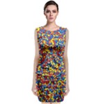 Colorful Lego Texture Lego Bricks Sleeveless Velvet Midi Dress