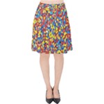 Colorful Lego Texture Lego Bricks Velvet High Waist Skirt