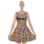 Colorful Lego Texture Lego Bricks Velvet Skater Dress