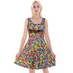 Colorful Lego Texture Lego Bricks Reversible Velvet Sleeveless Dress