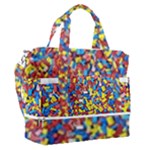 Colorful Lego Texture Lego Bricks Sports Shoulder Bag with Shoes Compartment