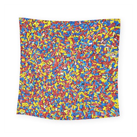 Colorful Lego Texture Lego Bricks Square Tapestry (Small) from ArtsNow.com