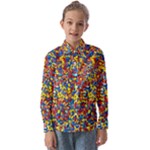 Colorful Lego Texture Lego Bricks Kids  Long Sleeve Shirt