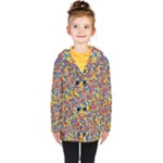 Colorful Lego Texture Lego Bricks Kids  Double Breasted Button Coat