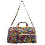 Colorful Lego Texture Lego Bricks Sports Gym Duffle Bag with Shoe Compartment