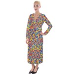 Colorful Lego Texture Lego Bricks Velvet Maxi Wrap Dress