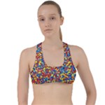 Colorful Lego Texture Lego Bricks Criss Cross Racerback Sports Bra