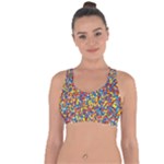 Colorful Lego Texture Lego Bricks Cross String Back Sports Bra